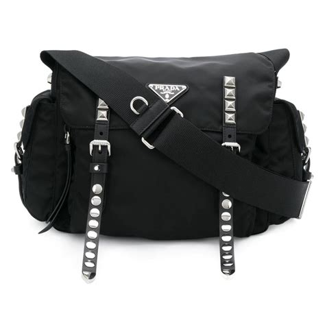 Prada studded shoulder bag